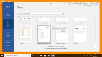 Word Office 365 (Windows): Creating, Opening & Saving Documents